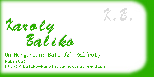 karoly baliko business card